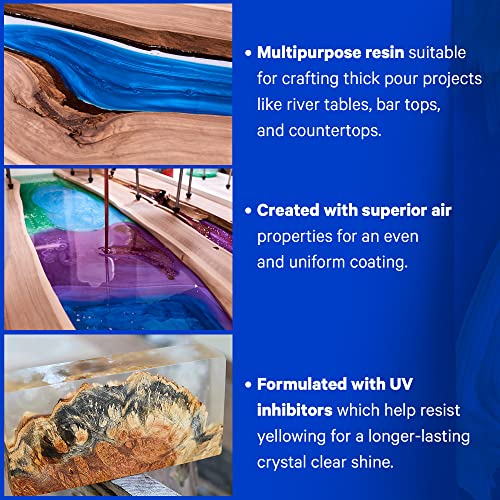 Specialty Resin & Chemical Epox-It Deep Pour 16 oz. Kit | Crystal Clear Epoxy | Easy 1:1 Mix Ratio | Cast Up to 2” | Perfect for Casting River - WoodArtSupply