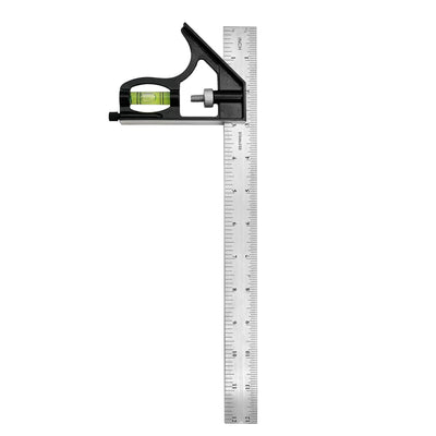 LYFJXX 12" Combination Square, 45-90 Degree Marking, Carpentry Woodworking Measure Tools, Combination Square Set, Metal Ruler Framing Square T Ruler