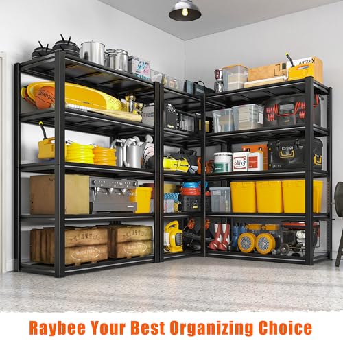 Raybee Garage Shelving Heavy Duty Storage Shelves Load 2050LBS Adjustable Heavy Duty Shelving Unit Industrial Metal Shelves for Storage Rack，Basement Raybee