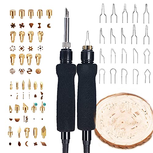 U.S. SOLID Wood Burning Kit Tool Station Dual Pyrography Pen Burner for Adults 2-in-1 Solid-Point 200℃~480℃ w/Temp Display and Wire-Nib 250℃~750℃with U.S. Solid