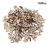 SEWACC Unfinished Wood Crafts 100pcs Mini Wooden Alphabet Letters Unfinished Wood Letters English Letters Natural Wooden Slice for Scrapbooking DIY SEWACC