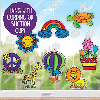 Made By Me Create Your Own Window Art, Paint Your Own DIY Suncatchers, Fun Staycation Activity or Birthday Party Idea, Arts and Craft Kits for Kids