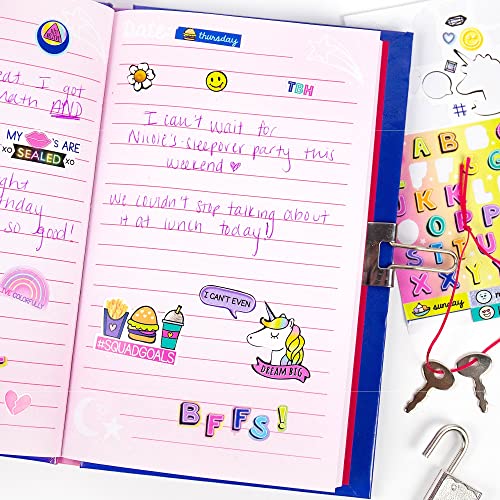 Just My Style Light Up Diary, Personalized Journal With Lock and Key, Great Gift For Girls & Tweens, Perfect for Summer Camp or Sleep-Away Camp, Gel Just My Style