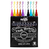 Loddie Doddie Fine Liquid Chalk Markers for Chalkboard - Erasable, Low-Odor Chalkboard Markers Erasable, Earth Tones Chalk Pens 10 Count Loddie Doddie
