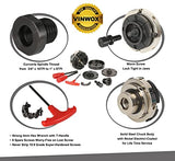 VINWOX SCR4-4NV-SET 4” Wood Lathe Scroll Chuck Set, 4-Jaw Self-Centering Chuck Set, with Nickle electric Coating Chuck Body & 1"x8TPI thread & VINWOX