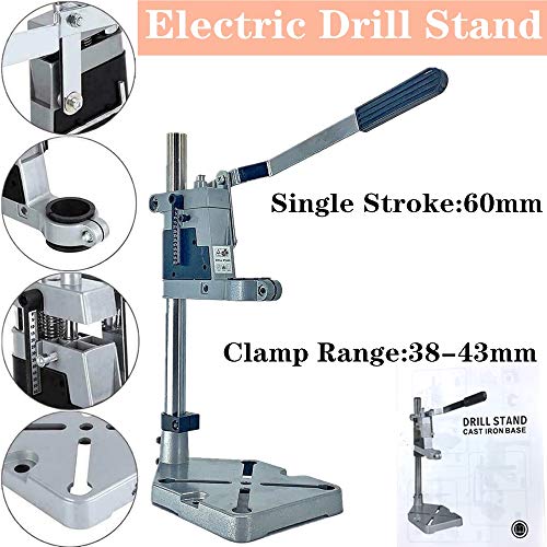 NICCOO Drill Press Stand For Hand Drill, Adjustable Bench Clamp Drill Press Floor Stand Workbench Repair Tool for Drilling Collet Workshop,Single - WoodArtSupply