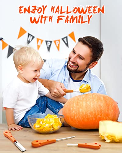 Greatever Halloween Pumpkin Carving Kit,Professional and Heavy Duty Stainless Steel Tools,Pumpkin Carving Set with Carrying Case(7pcs) Greatever