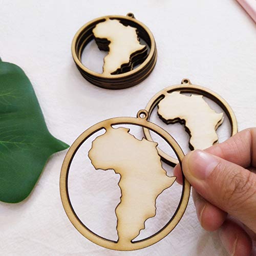30PCS DIY Wood Earring Blanks, Africa Hoop Shape Unfinished Laser Cut Wood Jewelry for Earrings Jewelry Making (2.5") MEYA