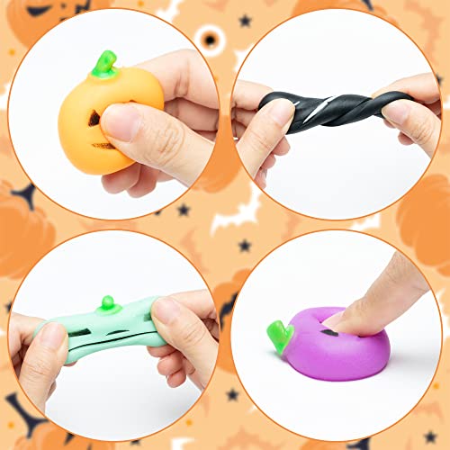 WATINC 28pcs Halloween Pumpkin Mochi Squeeze Toys for Kids, Happy Halloween Stress Relief Gifts Mochi Fidget Toys Treat Goodie Bags Fillers Classroom - WoodArtSupply