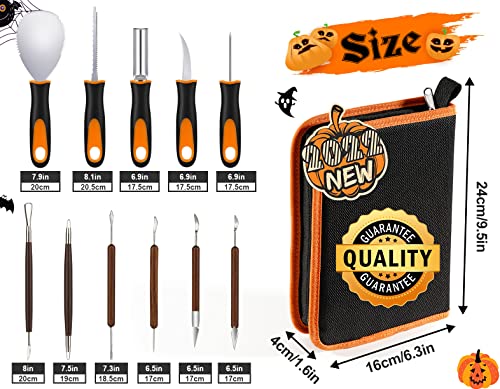 NESSTU Pumpkin Carving Kit with Stencils, 28 PCS Halloween Pumpkin Carving Tools, Professional Pumpkin Carving Set, Heavy Duty Stainless Steel NESSTU