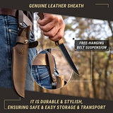 BeaverCraft Bushcraft Knife Full Tang with Leather Sheath Fixed Blade Knives Bushcraft Knife Carbon Steel Bush Knife Camping Knife Survival Camp BeaverCraft