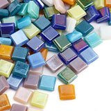 Wq Warmqing 390 Pieces Micro Glass Mosaic Tiles for Crafts,Tiny Iridescent Square Mosaic Glass Pieces,0.32 Inch Candy Mosaic Kits for Adults and WQ WARMQING