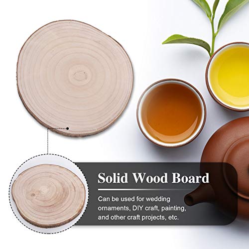 PartyKindom 2Pcs Wood Chips Wine Coaster Hand Decor Wooden Rustic Coasters Cups Place Mat Table Coasters for Drinks Round Wood Slices Tree Slab Tree PartyKindom