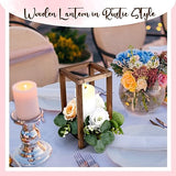 Soaoo 24 Pcs Wooden Candle Lantern Wedding Centerpiece for Table Rustic Wood Lantern Candle Holder Farmhouse Candle Lantern for Christmas Soaoo