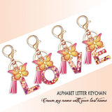 JINGUAZI Initial letter Keychains for Women Tassel Butterfly Pink Cute Car Keychain for Wallet Purses Backpack (Pink M) JINGUAZI