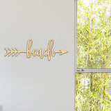 Beach Right Arrow Wood Sign Home Decor Wall Art Hanging Rustic Unfinished 12" x 4" Woodums