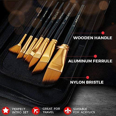 Mont Marte Art Paint Brushes Set, Great for Watercolor, Acrylic, Oil-15 Different Sizes Nice Gift for Artists, Adults & Kids Mont Marte
