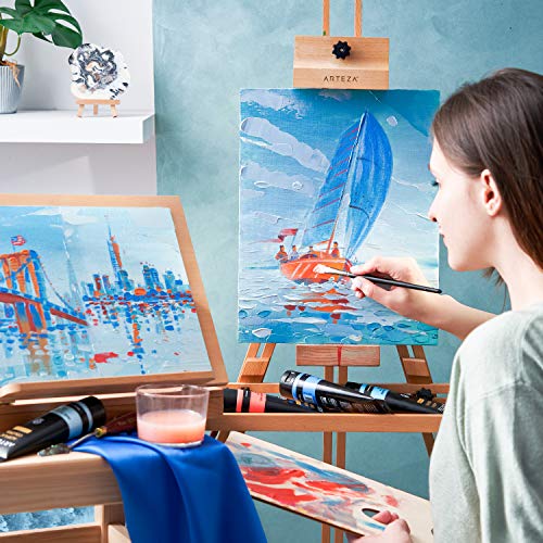 Arteza Metallic Acrylic Paint, Set of 8 Classic Elements Colors 4.06oz Tubes, Rich Pigments, Non Fading, Non Toxic Paints for Artists & Hobby ARTEZA