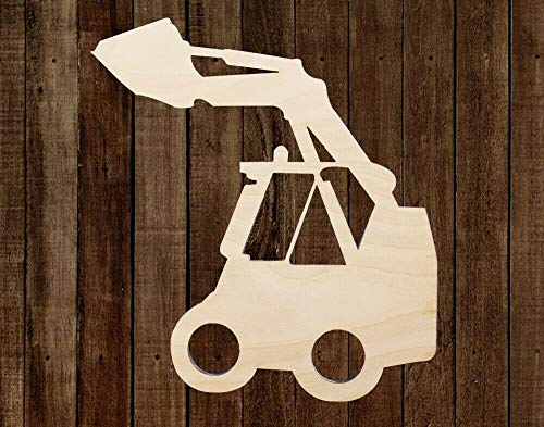 12" Skid Loader Unfinished 1/8" Thick Wood Laser Cut Out Cutout Shape Crafts - WoodArtSupply