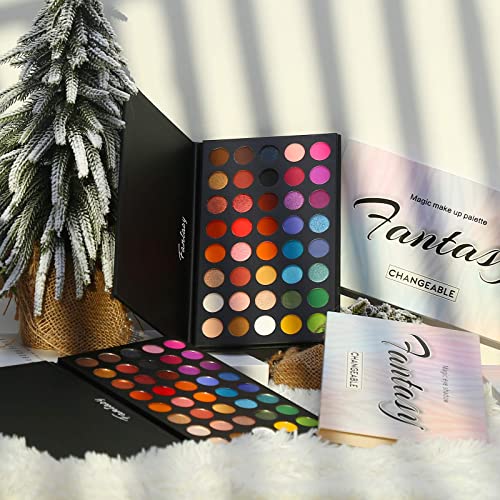 Highly Pigmented Eye Makeup Palette, Matte Shimmer Metallic Eyeshadow Pallet Long Lasting Blendable Natural Colors Make Up Eye Shadows Cosmetics Gift Prism Makeup