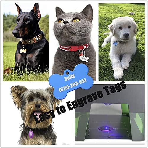 Comgrow Laser Engraving Machine for Dog Tag Metal Wood Silicone,Portable Desktop Laser Engraver Machine Tumblers Leather Glass Acrylic Comgrow