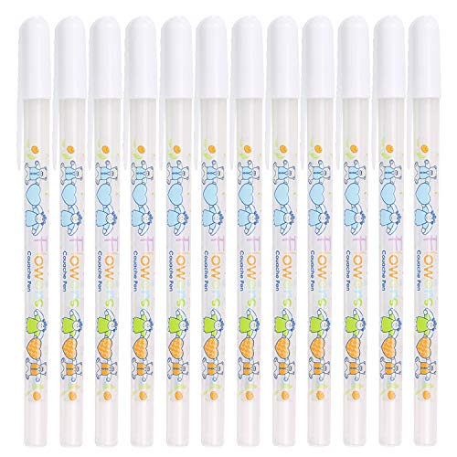 Dyvicl White Ink Pens - 12-Piece Fine Point Tip White Gel Pens for Black Paper Drawing, Illustration, Rocks Painting, Adult Coloring, Sketching Pens - WoodArtSupply