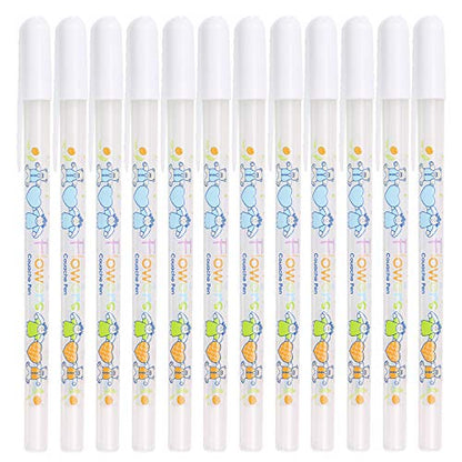 Dyvicl White Ink Pens - 12-Piece Fine Point Tip White Gel Pens for Black Paper Drawing, Illustration, Rocks Painting, Adult Coloring, Sketching Pens - WoodArtSupply