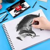 Dyvicl Compressed Graphite Charcoal Sticks, Square Black White Charcoal for Sketching, Drawing, Shading, Blending, Pack of 18 Dyvicl