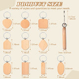 80 Pieces Wood Keychain Blanks Wooden Blank Keychains Unfinished Blanks Wood Keychains Key Tag Blank Wooden Key Chain Keyring Keychain Bulk Keychain Batiyeer