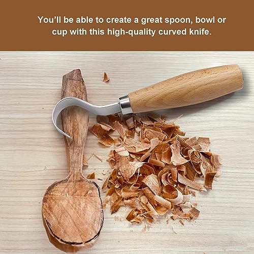 Wood Hook Knife Carving Tool for Carving Spoons Bowls Cups Crooked for Professional Spoon Carvers and Beginners FENMOR