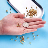 Craftdady 100pcs 18K Gold Corrugated Round Spacer Beads 5mm Tiny Brass Rondelle Ball Loose Beads for Jewelry Making Hole: 1.5-2mm Craftdady