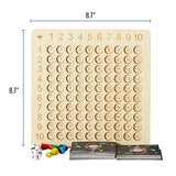 Asweets 2 in 1 Wooden Montessori Multiplication Addition Board Game Montessori Toy Educational Math Table Board Game Double-Sided Boards for Toddlers Asweets