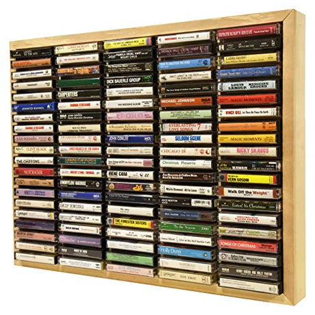 Kingdom LW100 5 x 20 100 Capacity Cassette Rack or Stamp Pad Rack Unfinished Wood for Easy Sorting and Organizing of Cassette Tapes, Stamp Pads, Kingdom