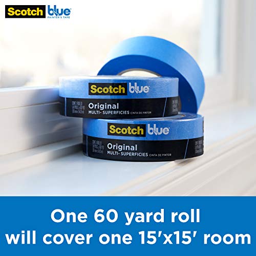 Scotch Painter's Tape Original Multi-Surface Painter's Tape, 1.88 Inches x 60 Yards, 6 Rolls, Blue, Paint Tape Protects Surfaces and Removes Easily, ScotchBlue