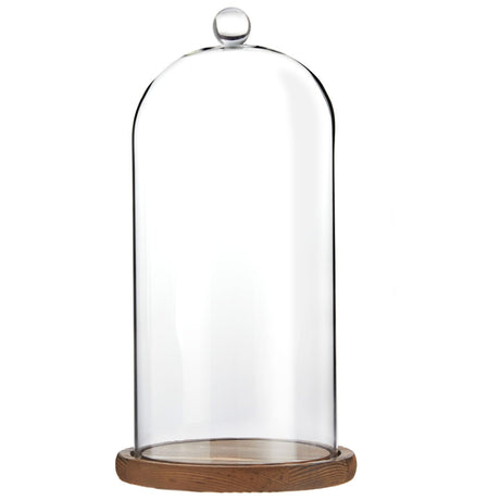 Glass Cloche Dome Bell Jar Display Case with Wooden Base for Plants, Collectibles (5.1x10 in) Farmlyn Creek