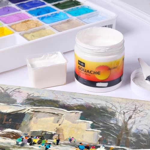 HIMI Gouache Refill Paints,White Color(200 ml Bottles), Non Toxic Paint for  Canvas and Paper, Art Supplies for Professionals, Students(White)