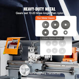 VEVOR Metal Lathe Machine, 7'' x 13.78'', Precision Benchtop Power Metal Lathe, 0-2200 RPM Continuously Variable Speed, 500W Brush Motor Metal Gears, VEVOR