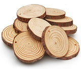 ARTEZA Natural Wood Slices, 45 Pieces, 2.4-2.8 Inch Diameter, 0.4 Inch Thickness, Round Pine Wood Discs with Bark for Crafts, Christmas Ornaments, ARTEZA