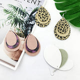 AOUXSEEM 181 Pcs Faux Leather Earrings DIY Making Kit, Contains 60 Pre Cut Metallic Vinyl and Leopard Printed Fabric Earring Pieces,60 Earring Hooks AOUXSEEM