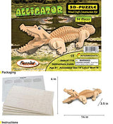 Puzzled 3D Puzzle Alligator Wood Craft Construction Model Kit, Fun, Unique & Educational DIY Wooden Toy Assemble Model Unfinished Crafting Hobby Puzzled