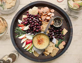YZIAQLBTF Acacia Wood Serving Tray with Handles, Round-12.6inch Perfect for Breakfast, Lunch, Dinner, Food Snacks Drinks for Coffee Table,Decorative YZIAQLBF