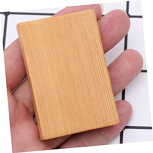 VILLCASE 4pcs Carved Wood Block Toy Natural Crafting Wood Blocks Unfinished Wood Cubes Kid Blocks DIY Wooden Building Blocks Wood Whittling Kit Kid VILLCASE