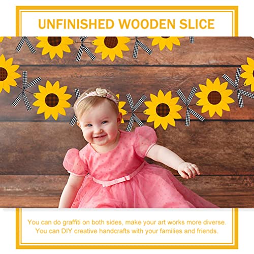 Yardwe 1 Set Sunflower Decoration Blank Cutouts Wood Chips Unpainted Cutouts Pendants Sunflower Wood Door Hanger Unfinished Flower Cutouts Tree Yardwe