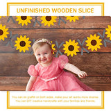 Yardwe 1 Set Sunflower Decoration Blank Cutouts Wood Chips Unpainted Cutouts Pendants Sunflower Wood Door Hanger Unfinished Flower Cutouts Tree Yardwe