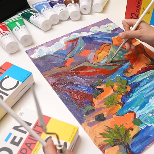 MEEDEN Titanium White Acrylic Paint, Heavy Body, 6 x 60ml/2 fl oz MEEDEN