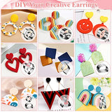 Polymer Clay Earring Making Kit- 30 Clay Earring Cutters, 24 Color Polymer Clay, 8 Circle Cutters, Rollers, B7000 Glue, 640 PCS Earring Making Tools Lucomb