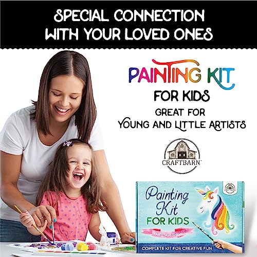 CRAFTBARN - Painting Kits for Kids Ages 4-8 | Craft Paint Set for Boys & Girls Ages 3-5 | Unicorn Princess Mermaid Theme Children’s Paint with Water