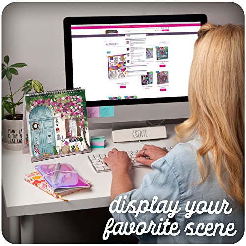 Sticker & Chill Sticker Book for Adults – 800+ Repositionable Colorful Clings Create Designs on 10 Spiral Bound Scene Pages – Easy, Fun & Stress Sticker & Chill