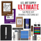 U.S. Art Supply 54-Piece Drawing & Sketching Art Set with 4 Sketch Pads (242 Paper Sheets) -Ultimate Artist Kit, Graphite and Charcoal Pencils & U.S. Art Supply