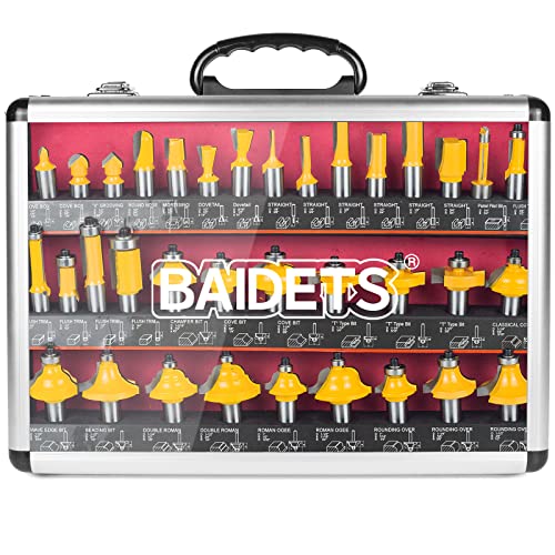 Router Bits Set 1/2 Inch Shank - BAIDETS 35PCS 1/2" Router Bit for Professional and Beginners Carpenter Woodworking Projects BAIDETS